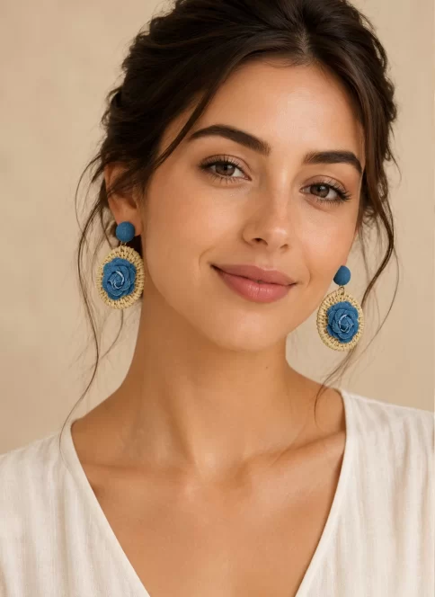 The Denim Bloom — soft blue roses shaped from denim, where everyday life meets the poetic soul of The Vago Botanic Garden Collection.