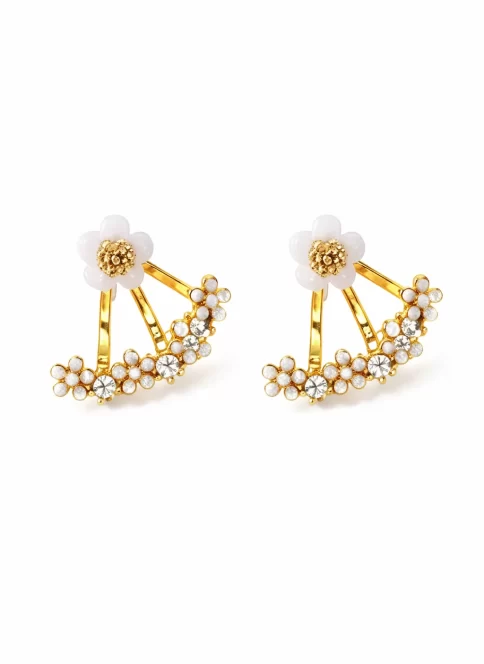 peach blossom flower earrings women