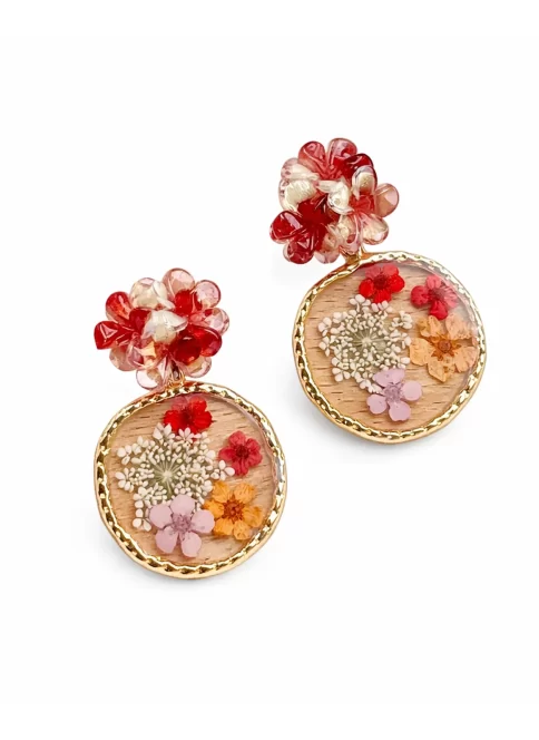 preserved flower keepsake earrings