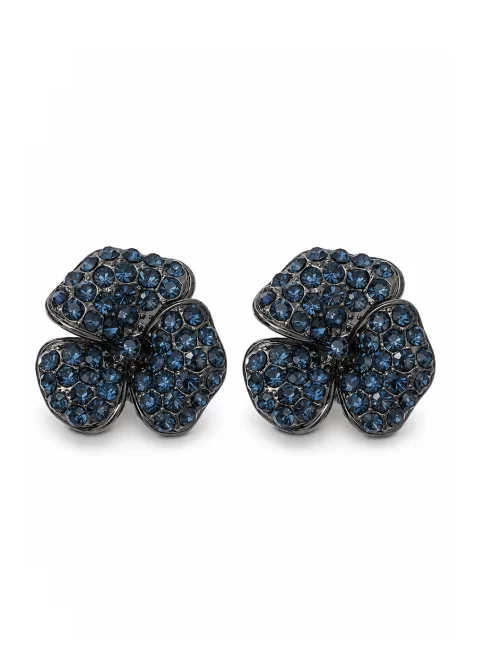 sapphire blue flower stud earrings