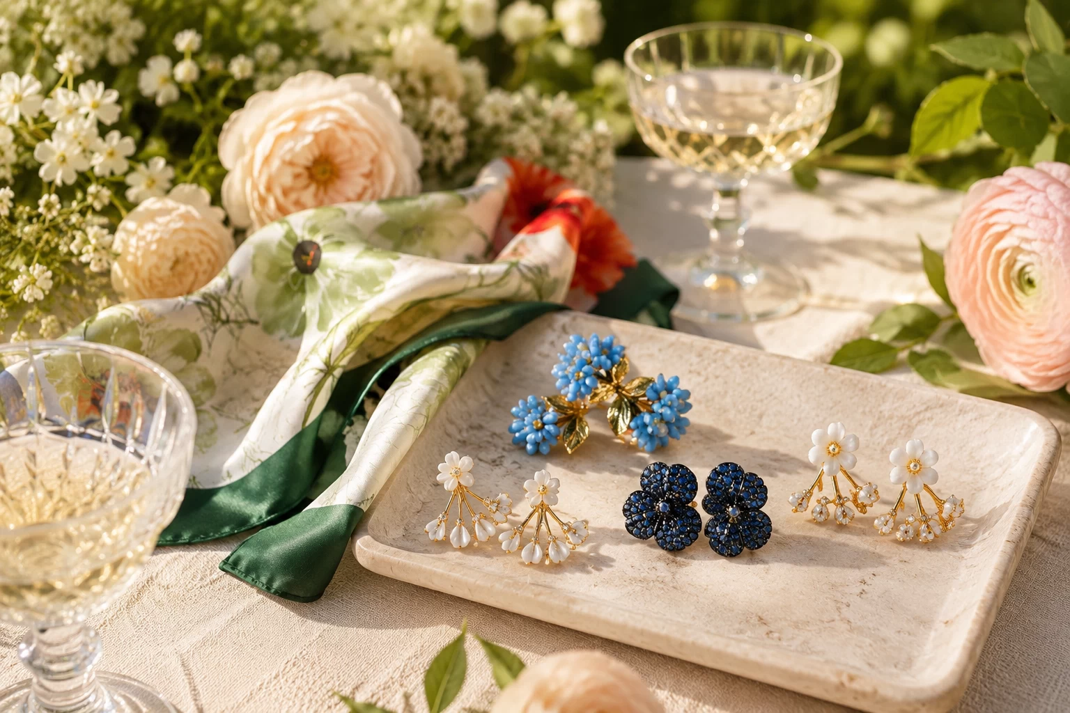 Garden Party Earrings — Floral Jewelry for Outdoor Celebrations