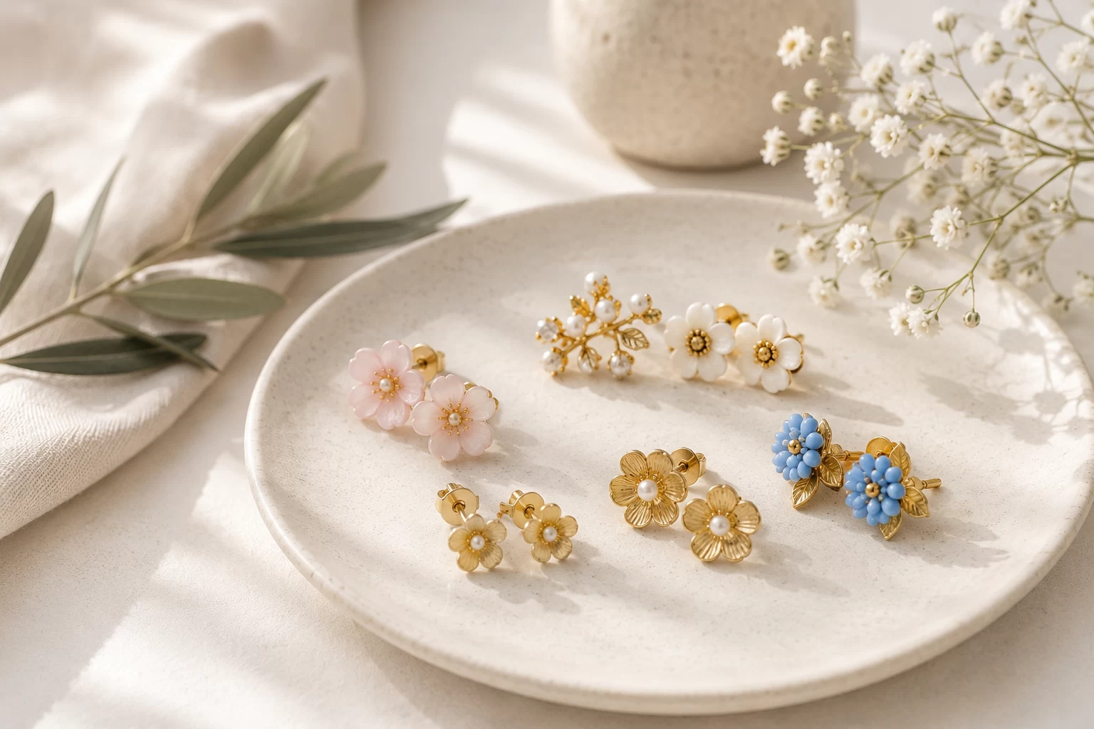 Minimalist Stud Earrings — Quiet Botanical Pieces for Every Day